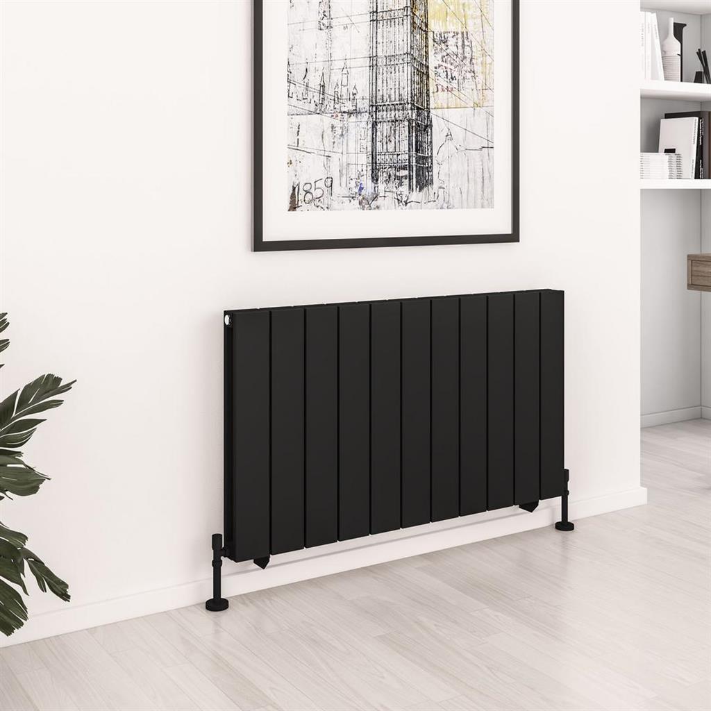 Queenswood 600 x 1067 Aluminium Radiator Matt Black