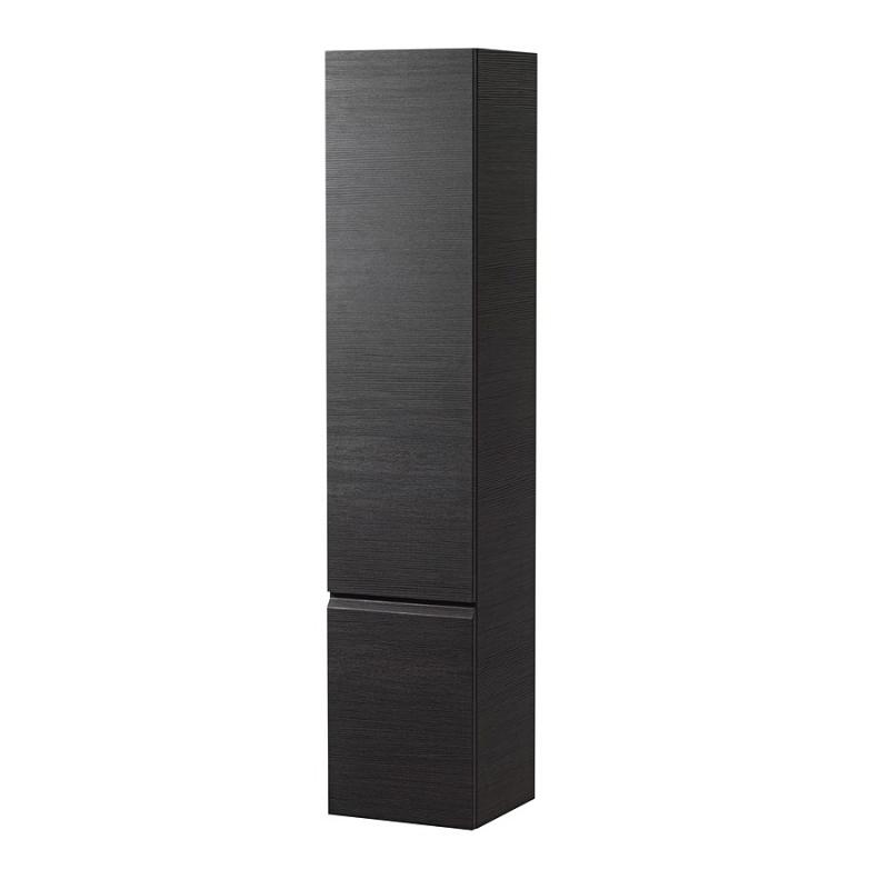 Tall cabinet, 1 door, left hinged, 4 glass shelves - WENGE