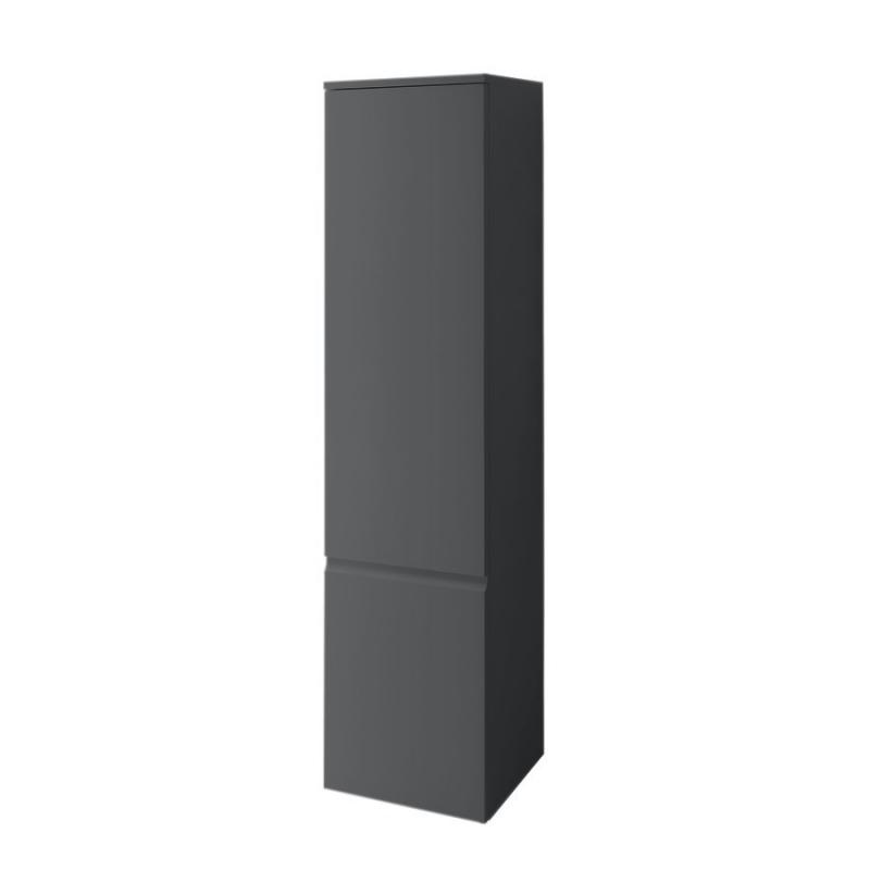 Tall cabinet, 1 door, left hinged, 4 glass shelves - GRAPHITE