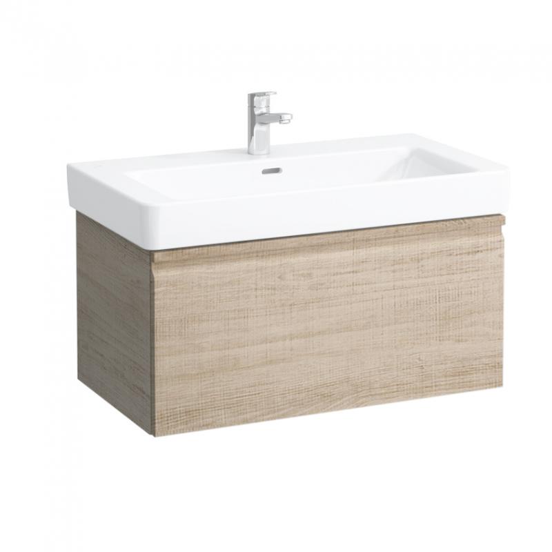 Vanity unit 810 x 450 x 390 mm, 1 drawer and interior drawer, incl. drawer organiser, matches washbasin 813965 - BRIGHT OAK