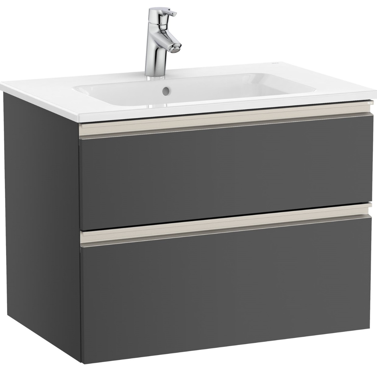 Unik (base unit with two drawers and basin)-ANTHRACITE GREY