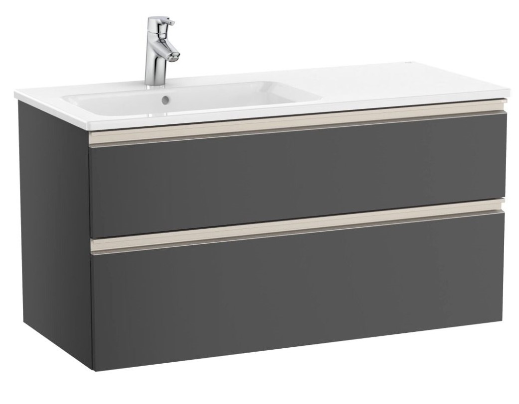 The Gap Unik (base unit with two drawers and left hand basin) Anthracite Grey 