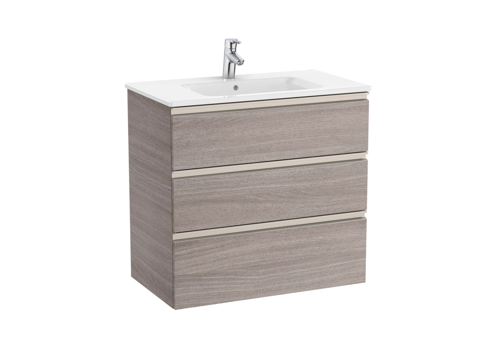 The Gap 800mm Vanity unit with 3 drawers and basin - City Oak