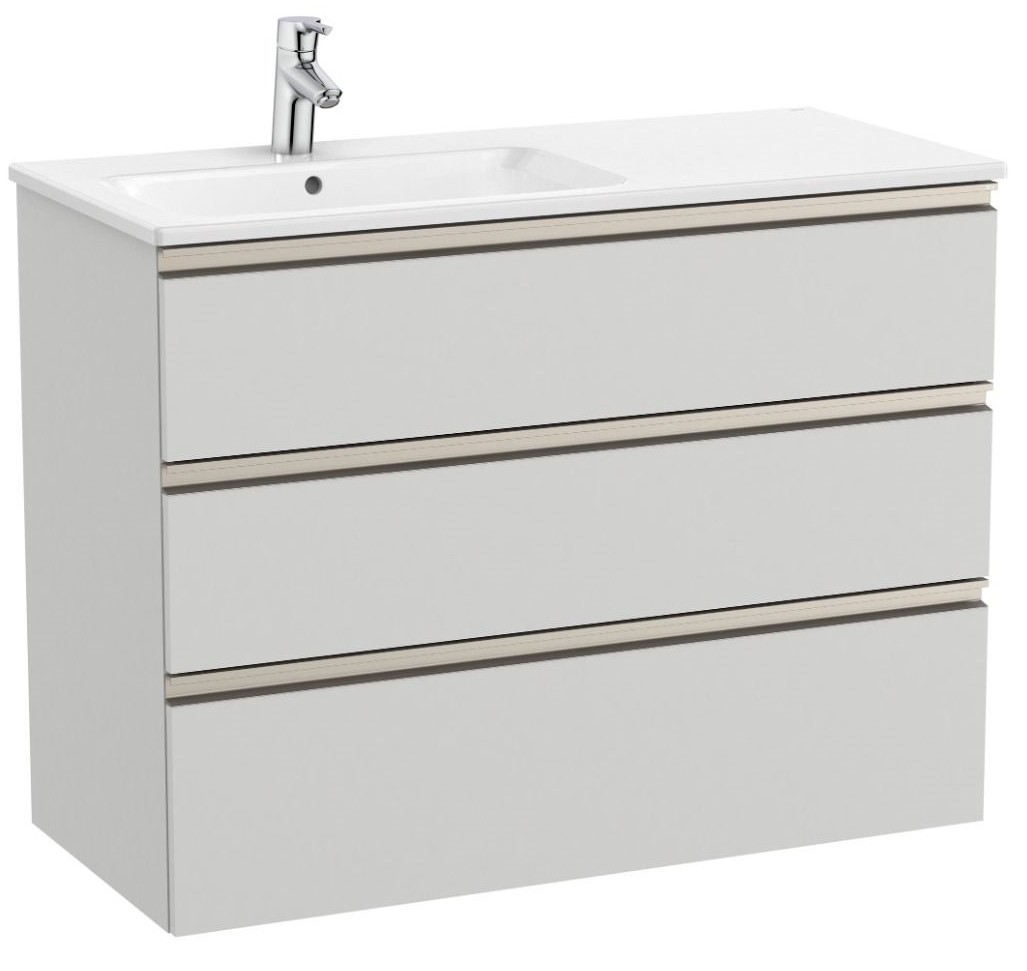 Unik (base unit with three drawers and left hand basin)
