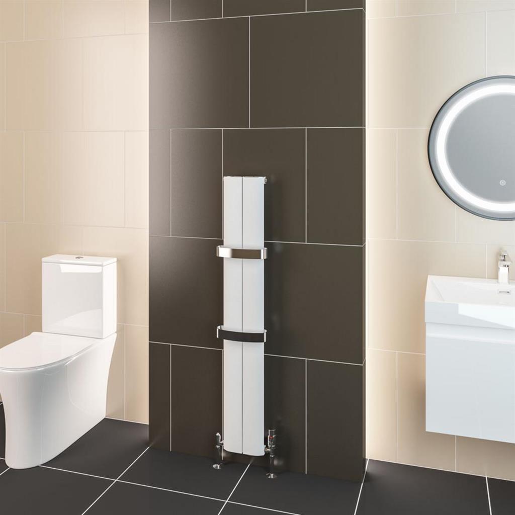 Berlini 1200 x 185 Aluminium Radiator Matt White