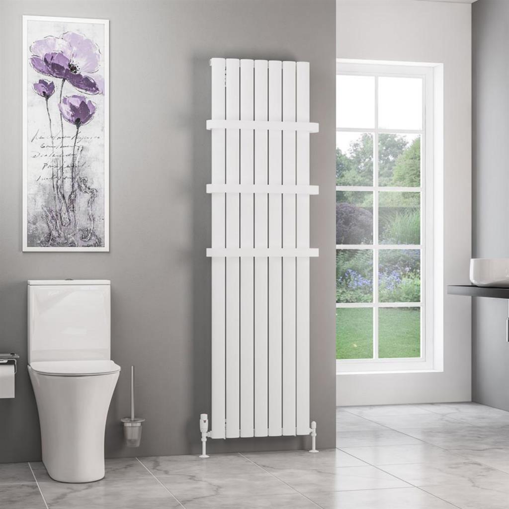 Sandhurst 1800 x 485 Aluminium Radiator Matt White