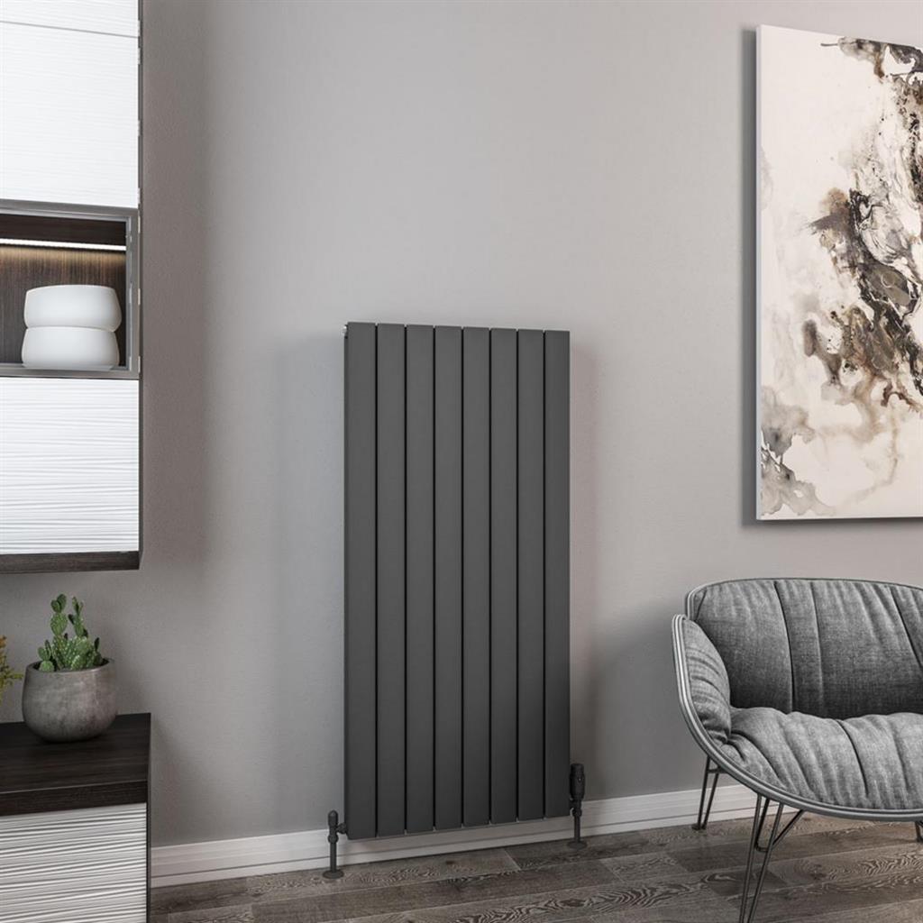 Hadleigh 1200 x 555 Aluminium Radiator Matt Anthracite