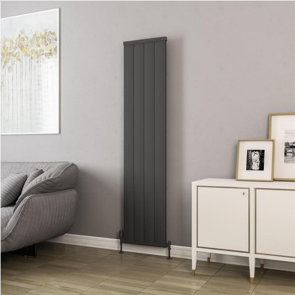 Kingswood Slimline 1800 x 410 Aluminium Radiator Matt Anthracite