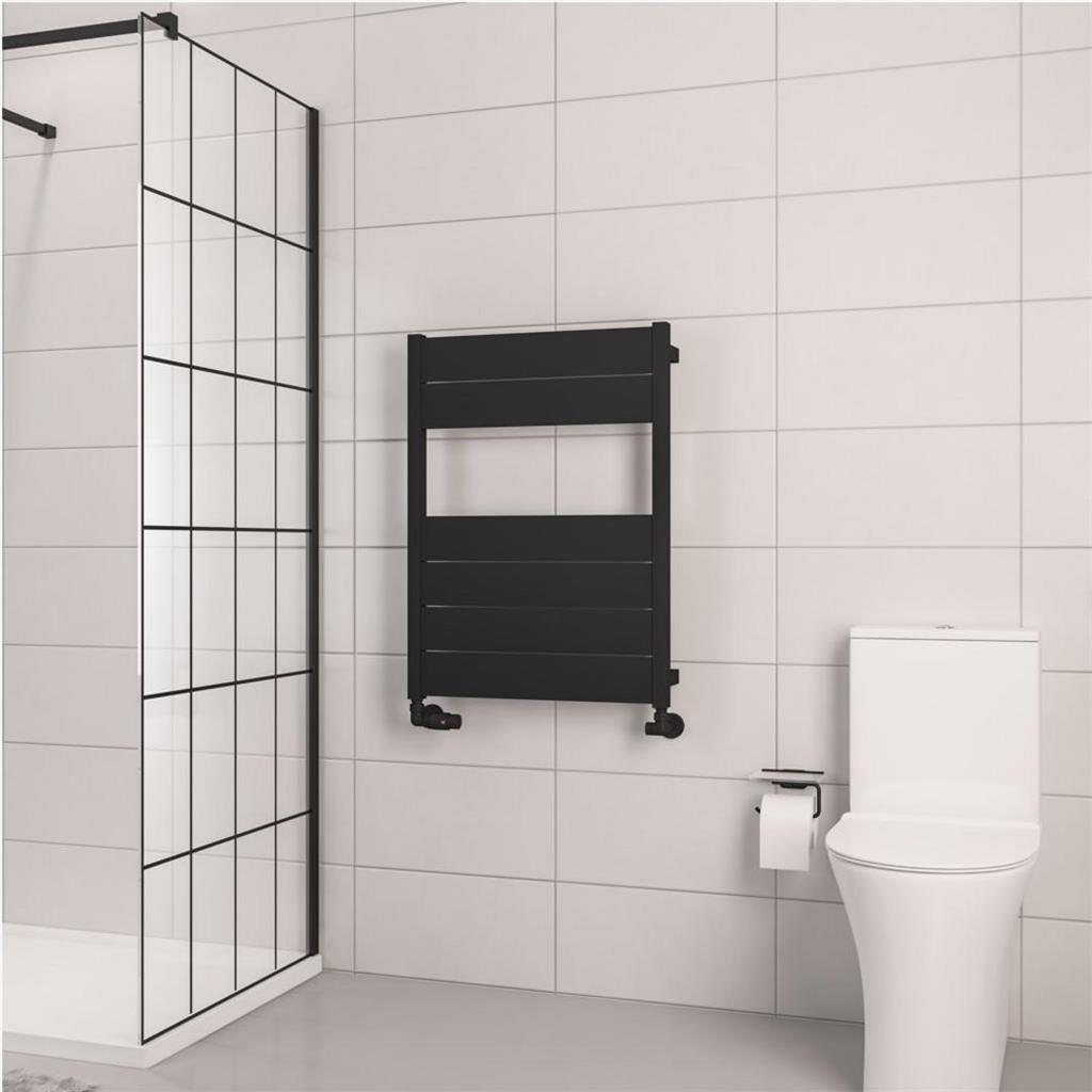 Kingswood Slimline 820 x 600 Aluminium Towel Rail Matt Black
