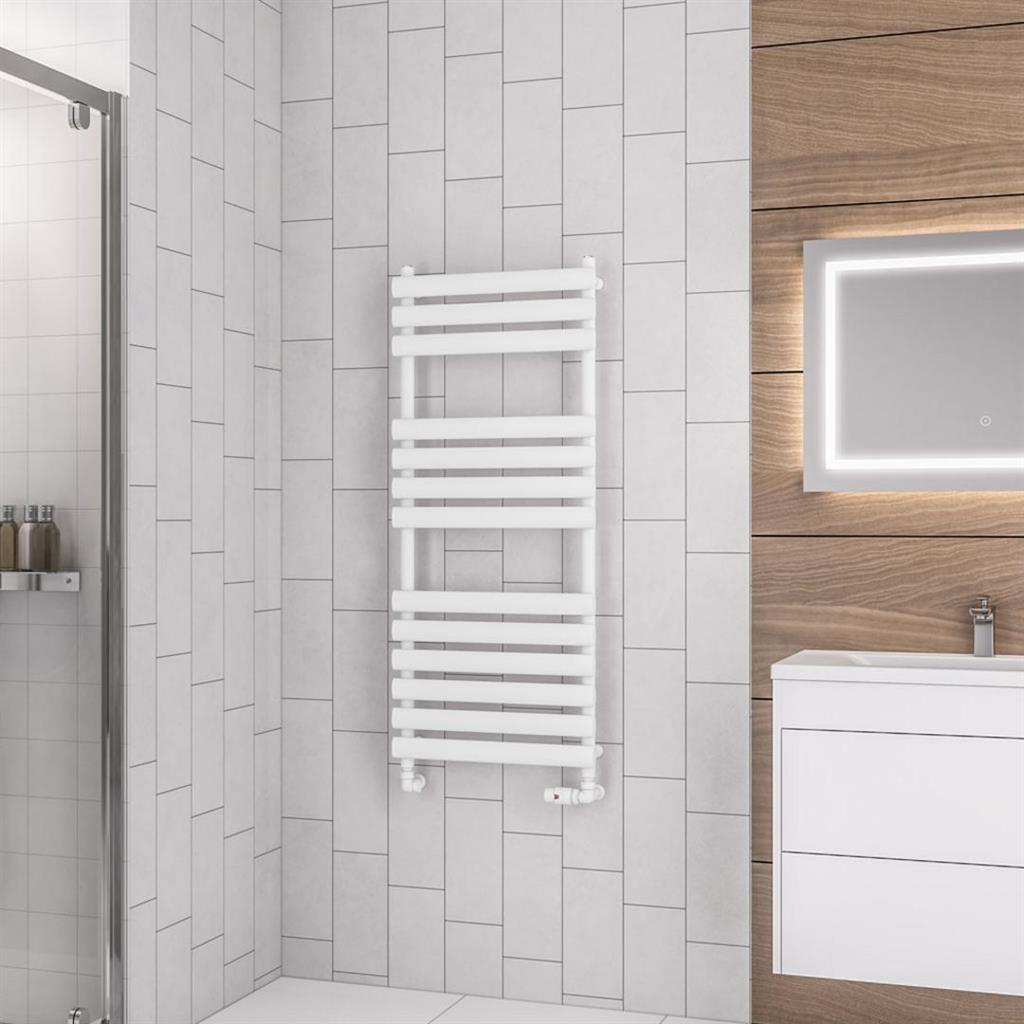 Tunstall 1200 x 500 Towel Rail Matt White