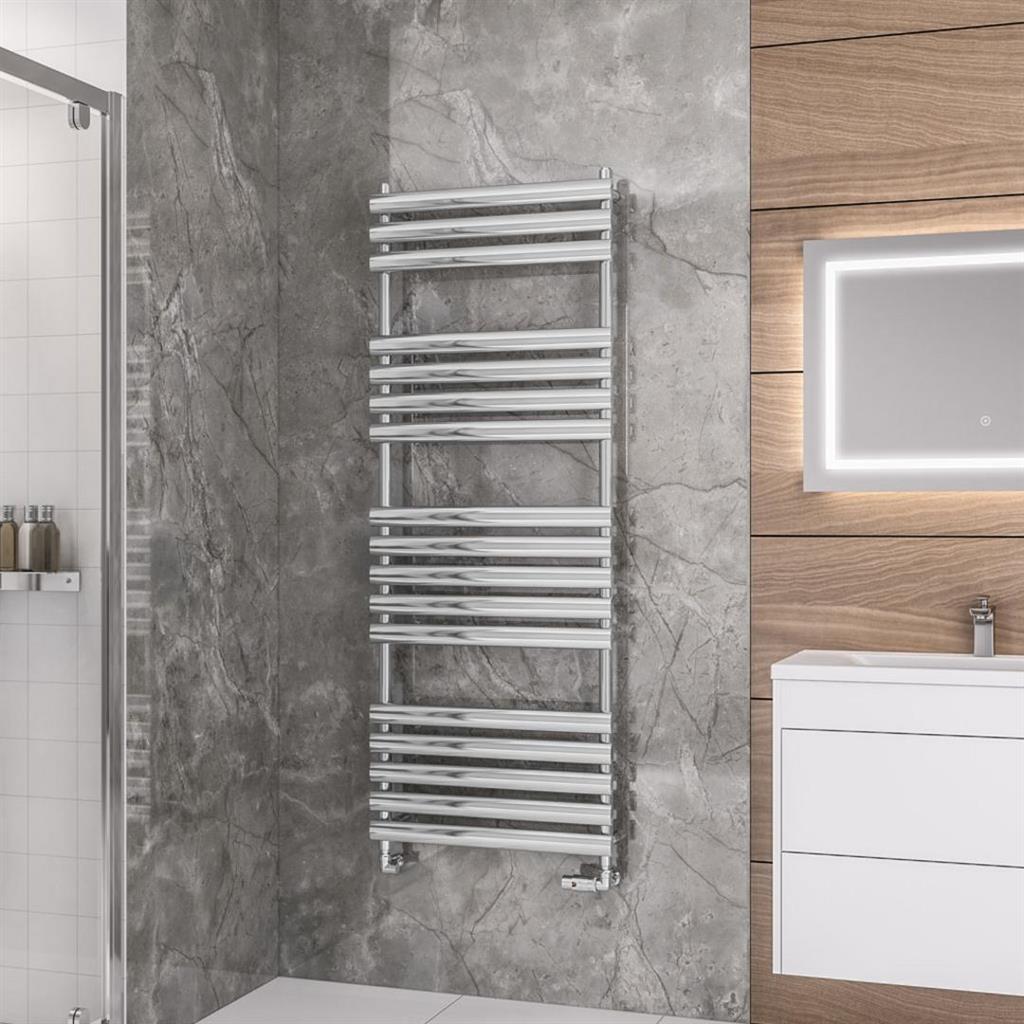 Tunstall 1600 x 600 Towel Rail Chrome
