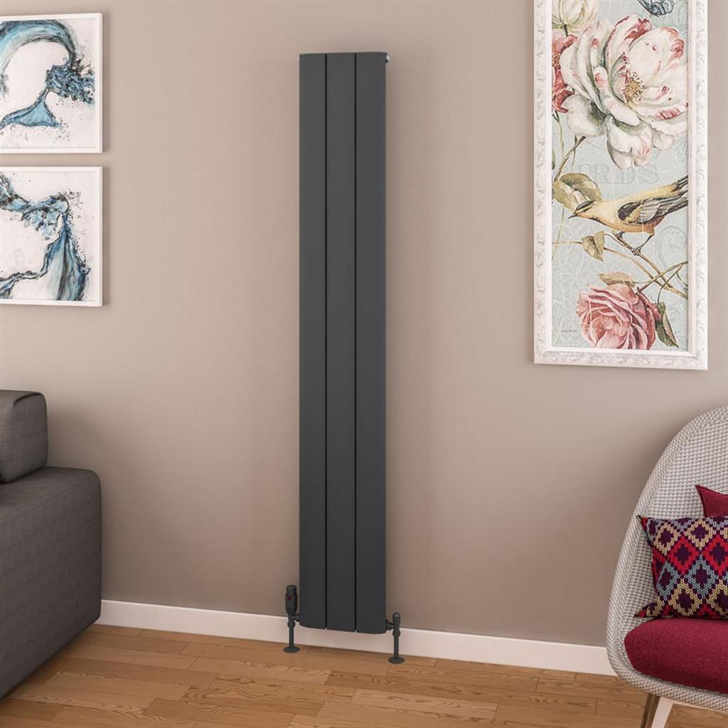 Withington 1800 x 280 Aluminium Radiator Matt Anthracite