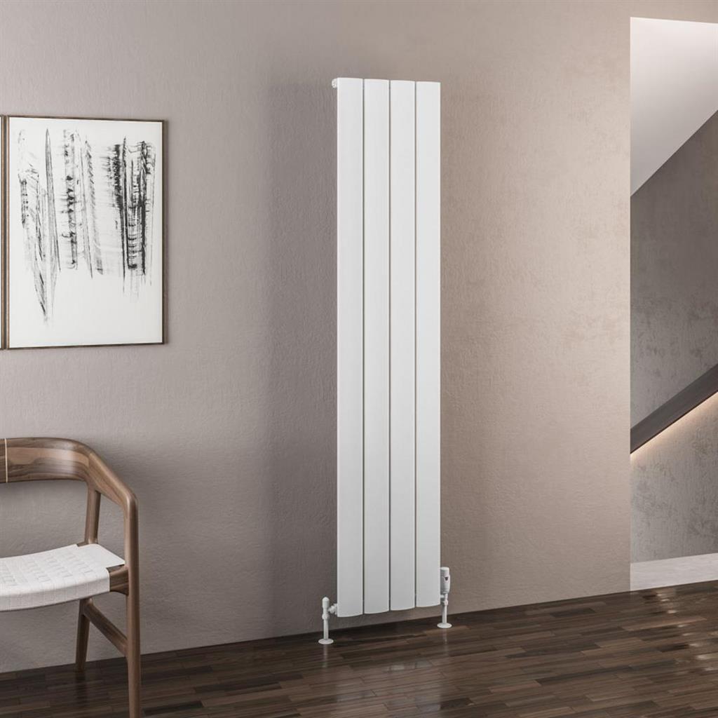 Malmesbury 1800 x 375 Aluminium Radiator Matt White