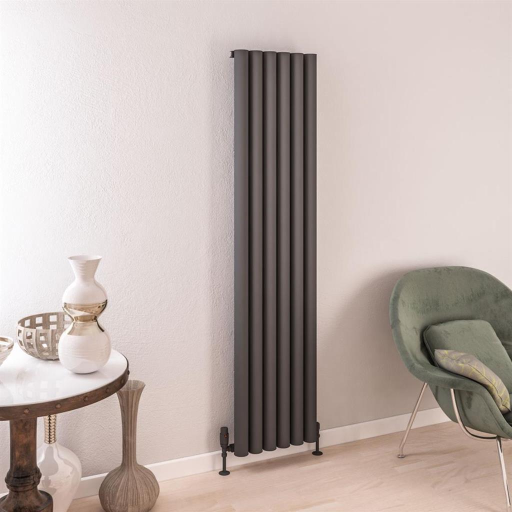 Burford 1800 x 415 Aluminium Radiator Matt Anthracite