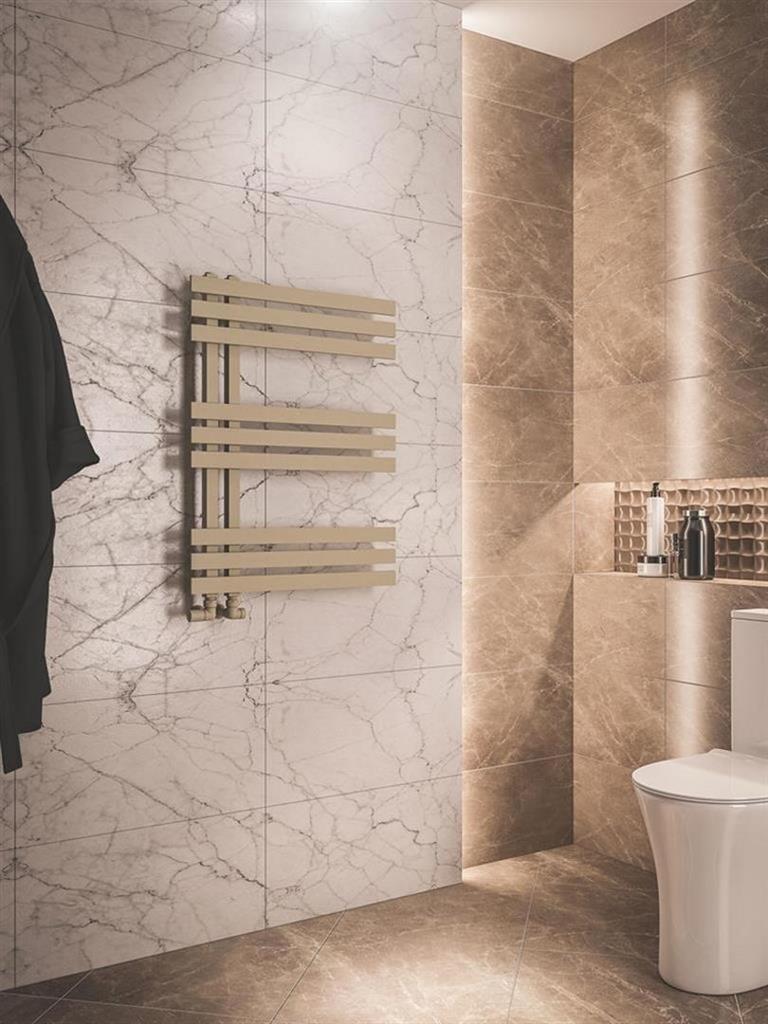 Hurley 800 x 600 Towel Rail Matt Cappuccino