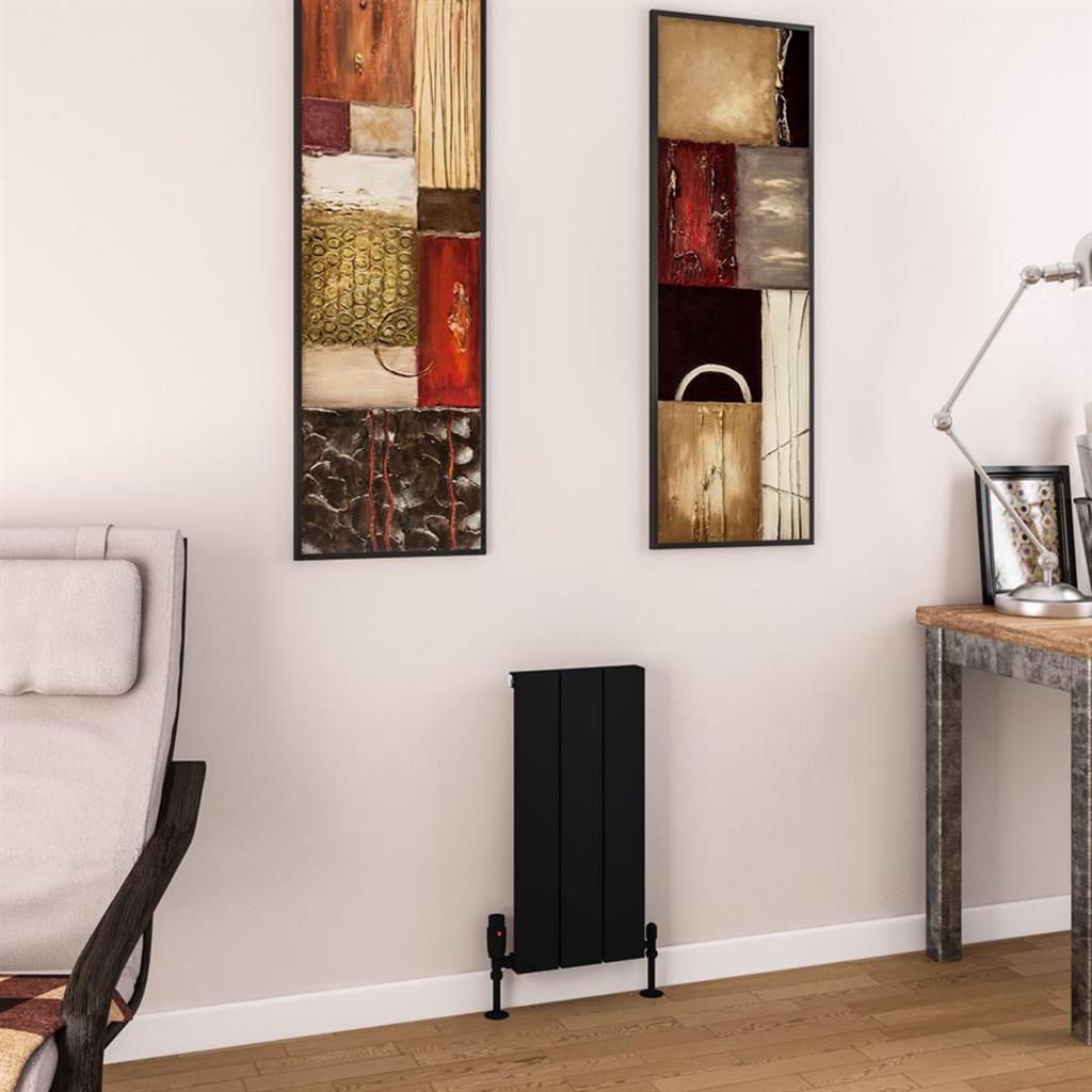 Charlton 600 x 280 Aluminium Radiator Matt Black