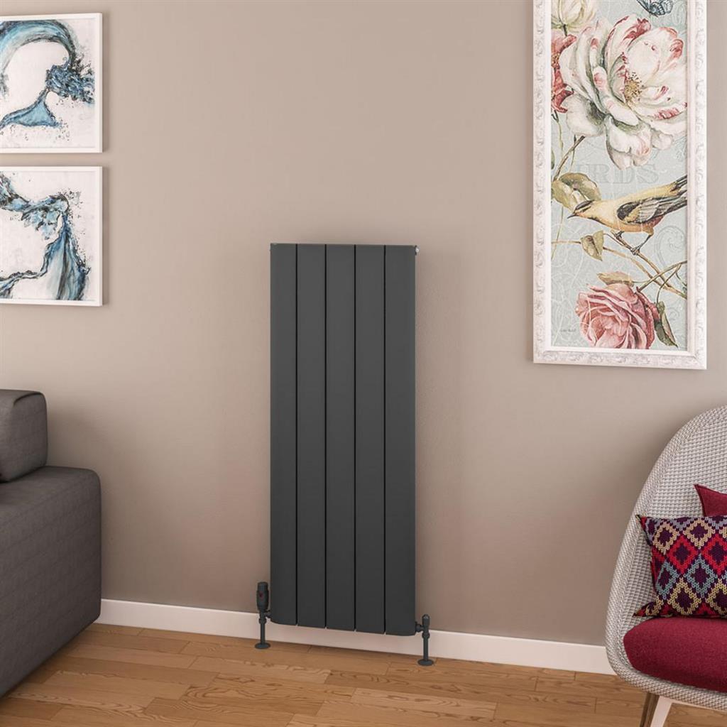 Withington 1200 x 470 Aluminium Radiator Matt Anthracite