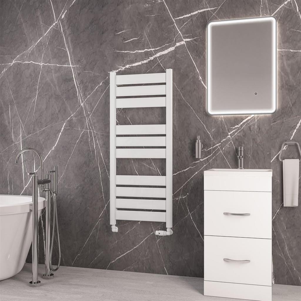 Santero 1200 x 500mm Towel Rail Gloss White