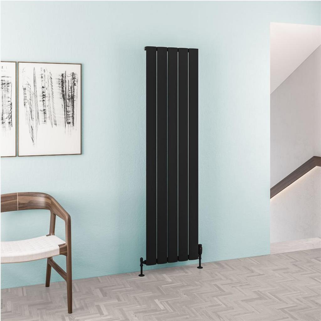 Malmesbury 1800 x 470 Aluminium Radiator Matt Black