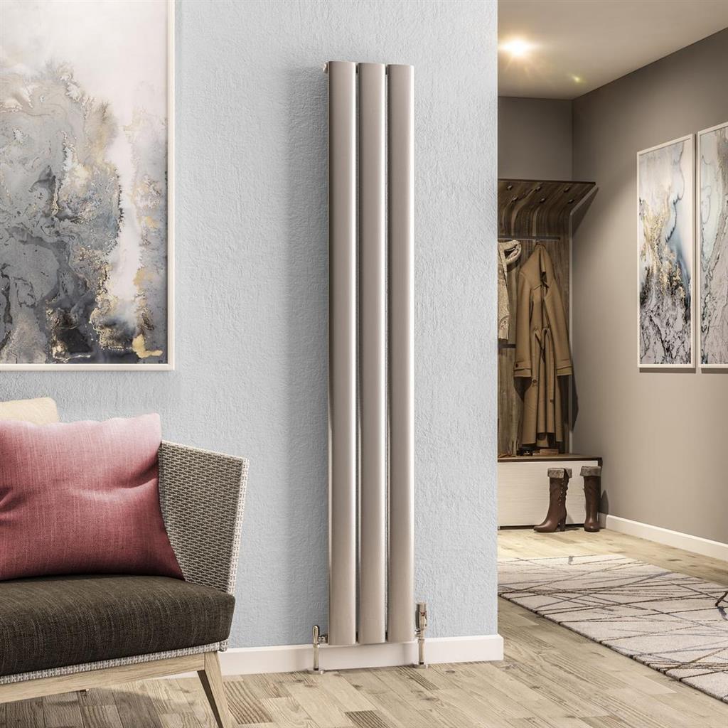 Malmesbury 1800 x 280 Aluminium Radiator Silver Effect