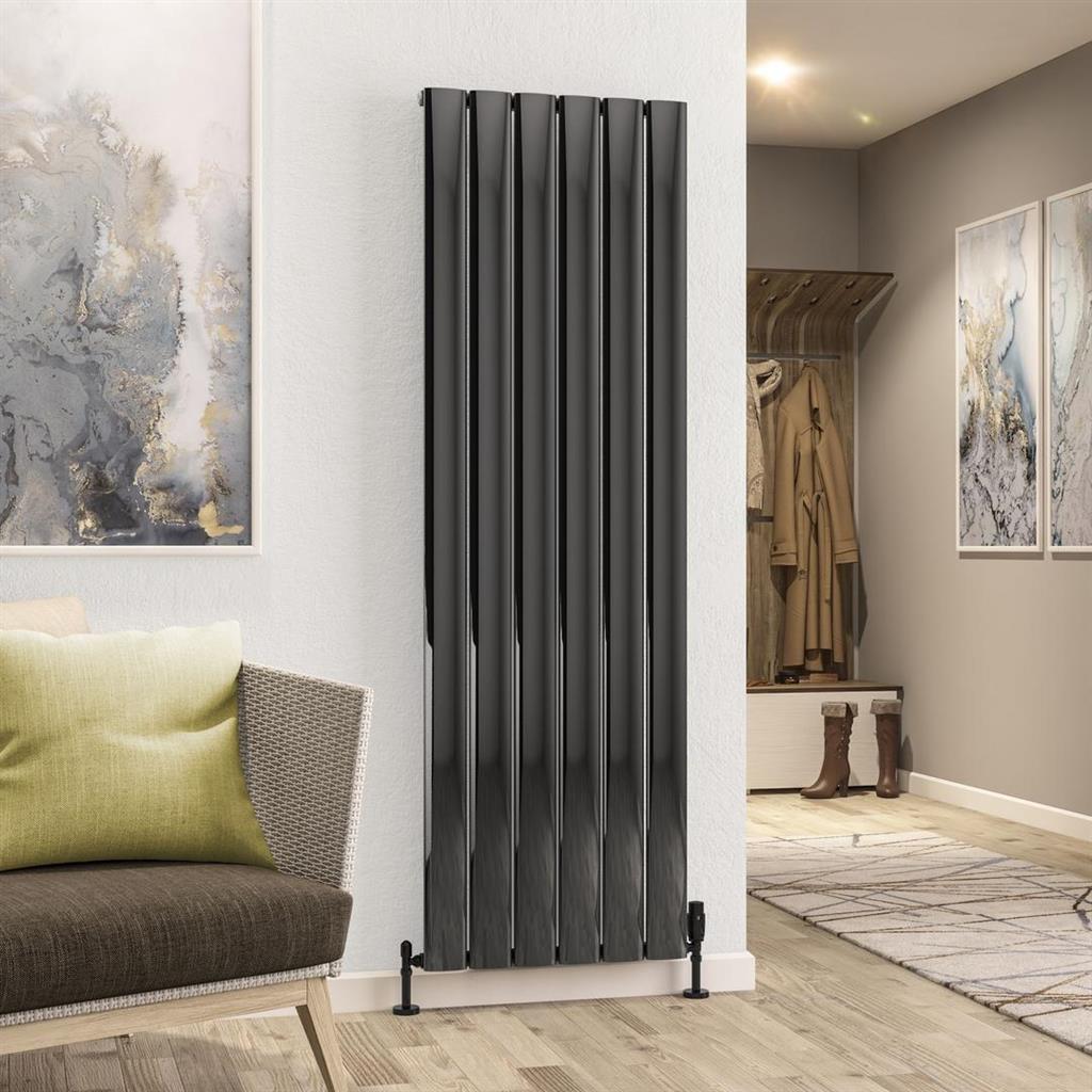 Malmesbury 1800 x 565 Aluminium Radiator Black Effect