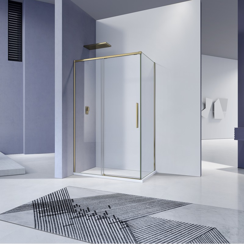 Frameless, 8mm side panel, solid metal profiles, toughened safety glass, 1900mm (8SP80-BG)
