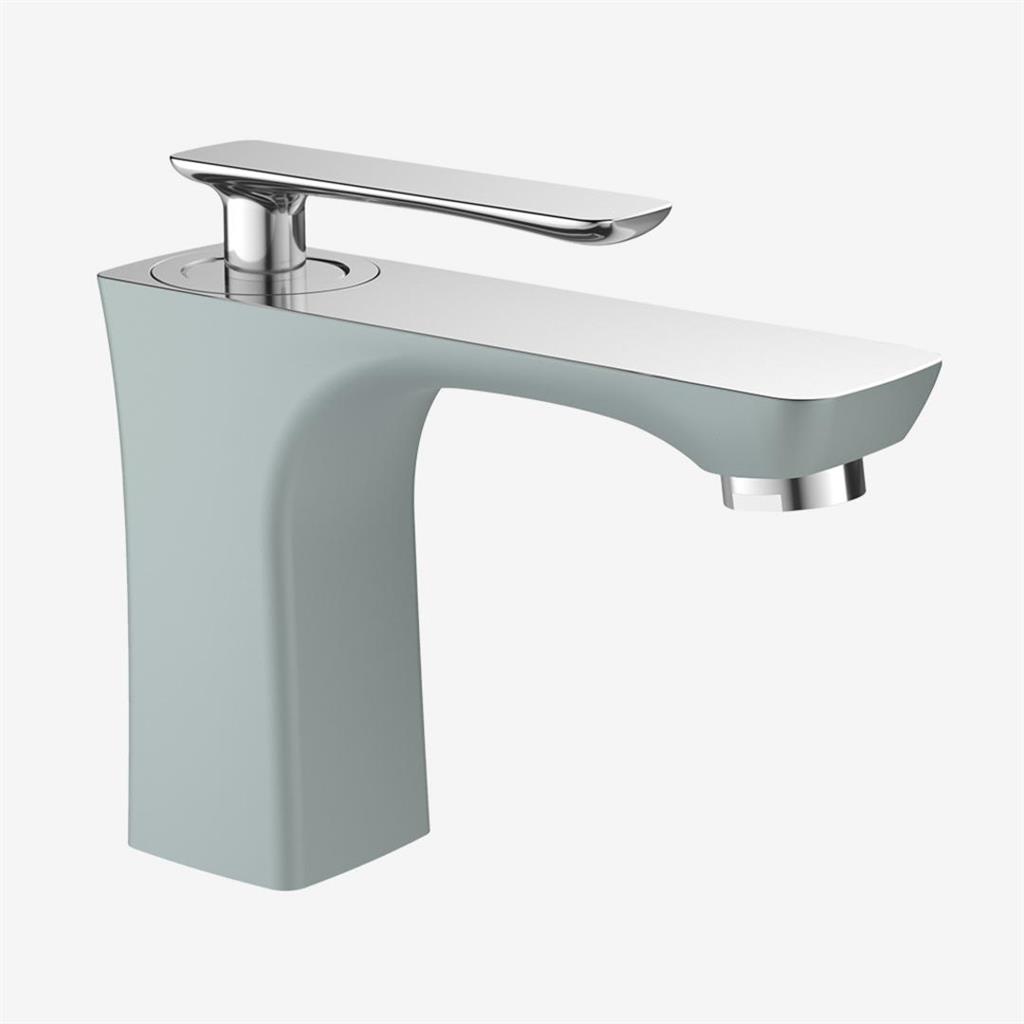 Helston Basin Mono Tap with Waste Matt Smooth Grey