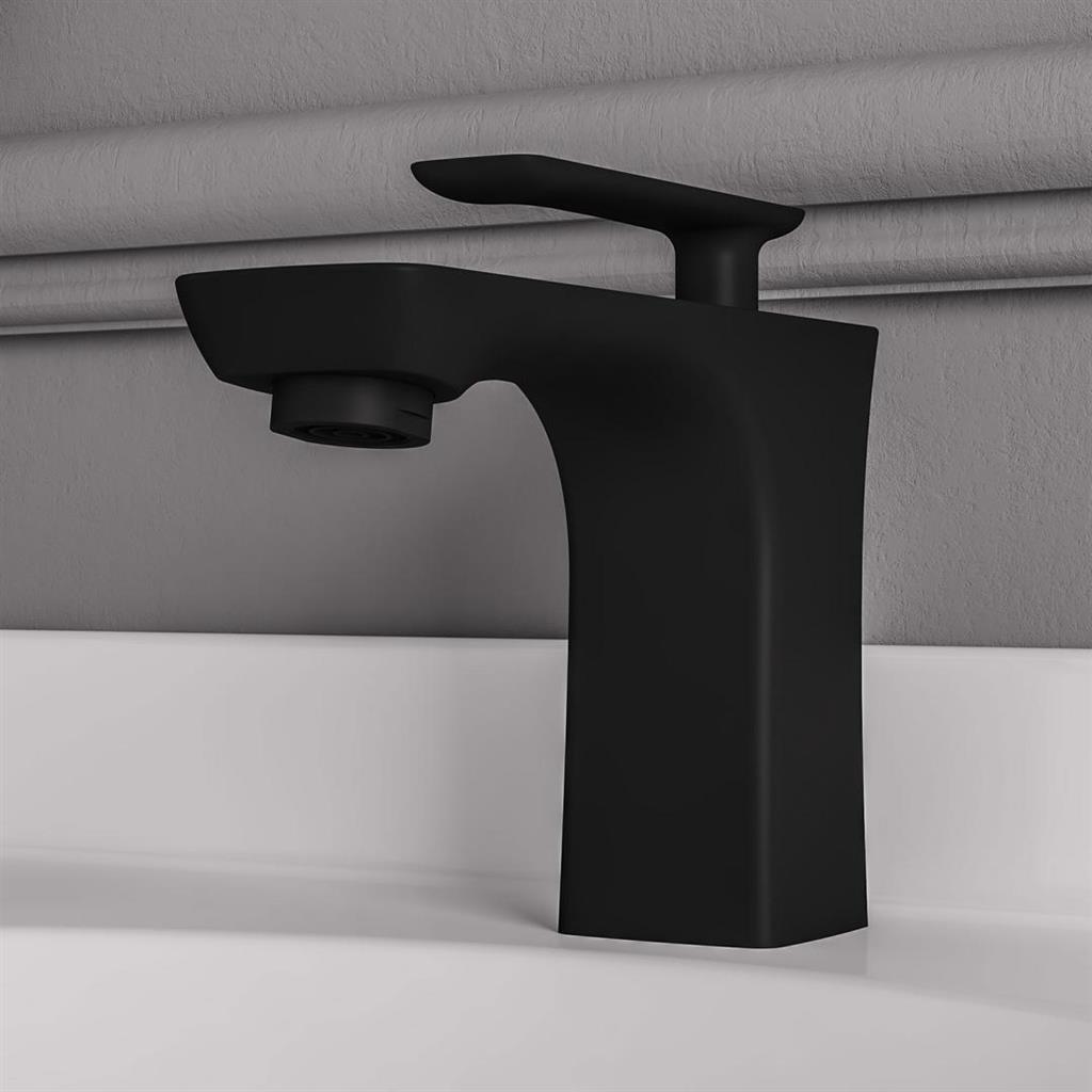 Helston Basin Mono Tap (including waste) - Black