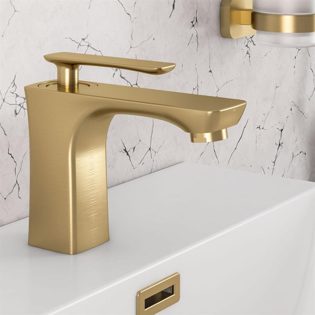 Helston Basin Mono Tap (incuding waste) - Brushed Brass