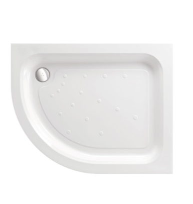 Just Trays MERLIN Offset Quadrant Shower Tray Left Handed 1000x800mm Anti-Slip Flat Top- White