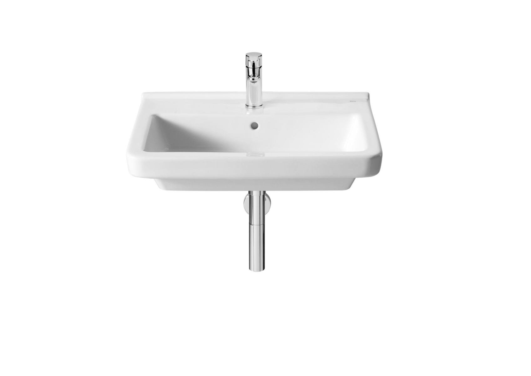 Wall-hung vitreous china basin - White