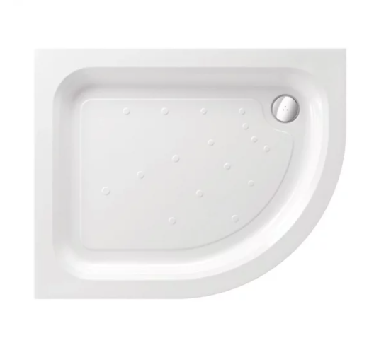 Just Trays MERLIN Offset Quadrant Shower Tray Right Handed 1000x800mm Flat Top- White