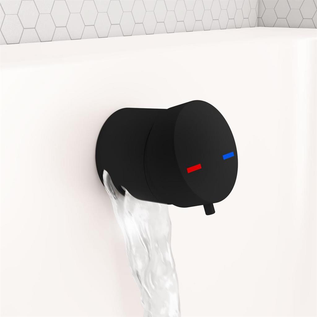 Bath Mixer Filler Tap with Push Button waste (WRAS approved) Black
