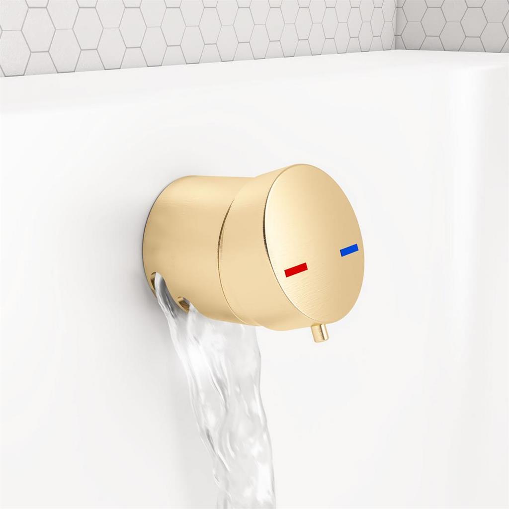 Bath Mixer Filler Tap with Push Button waste (WRAS approved) Brushed Brass