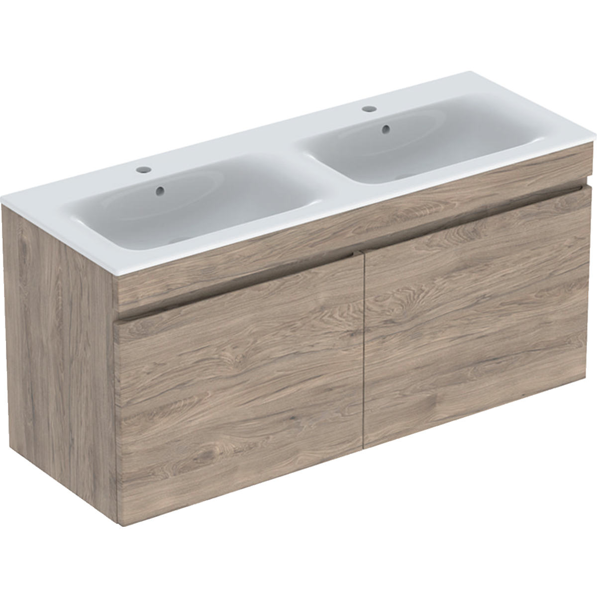 Renova Plan double vanity & basin with two drawer 1300mm - Hickory 
