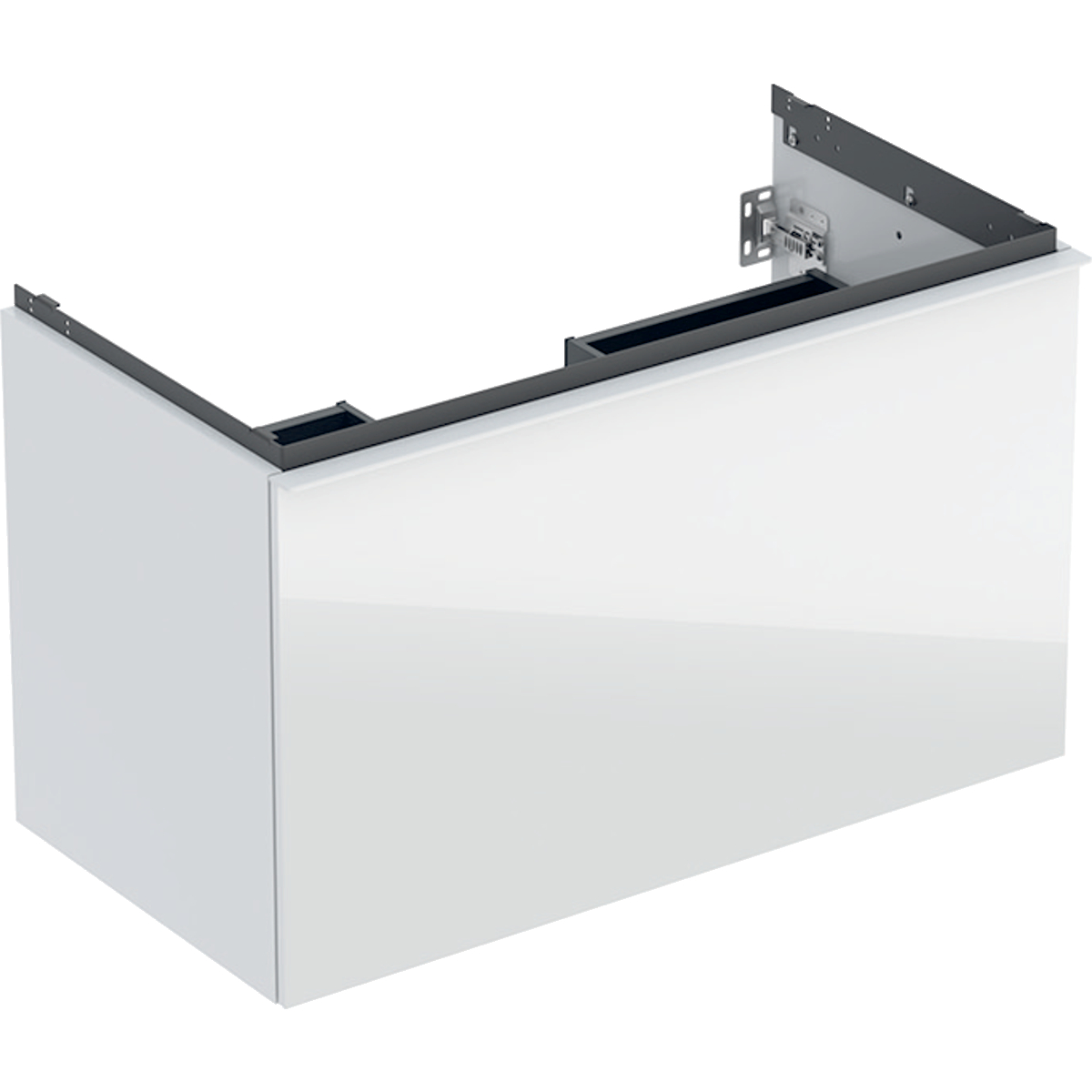 Geberit Acanto basin cabinet; w/ drawer & int. drawer - White Gloss