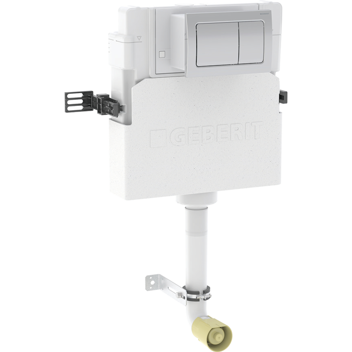 Geberit Alpha Concealed Cistern 12cmD, plus Alpha01 Square Flush Plate