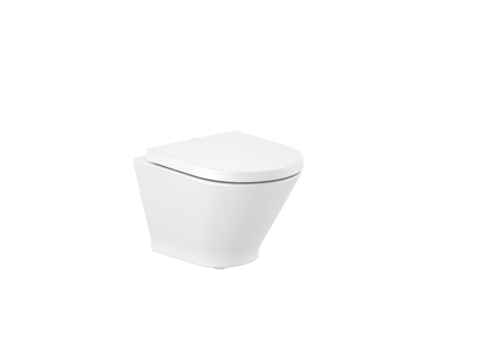 ROUND - Compact vitreous china Rimless wall-hung WC Pan & Seat