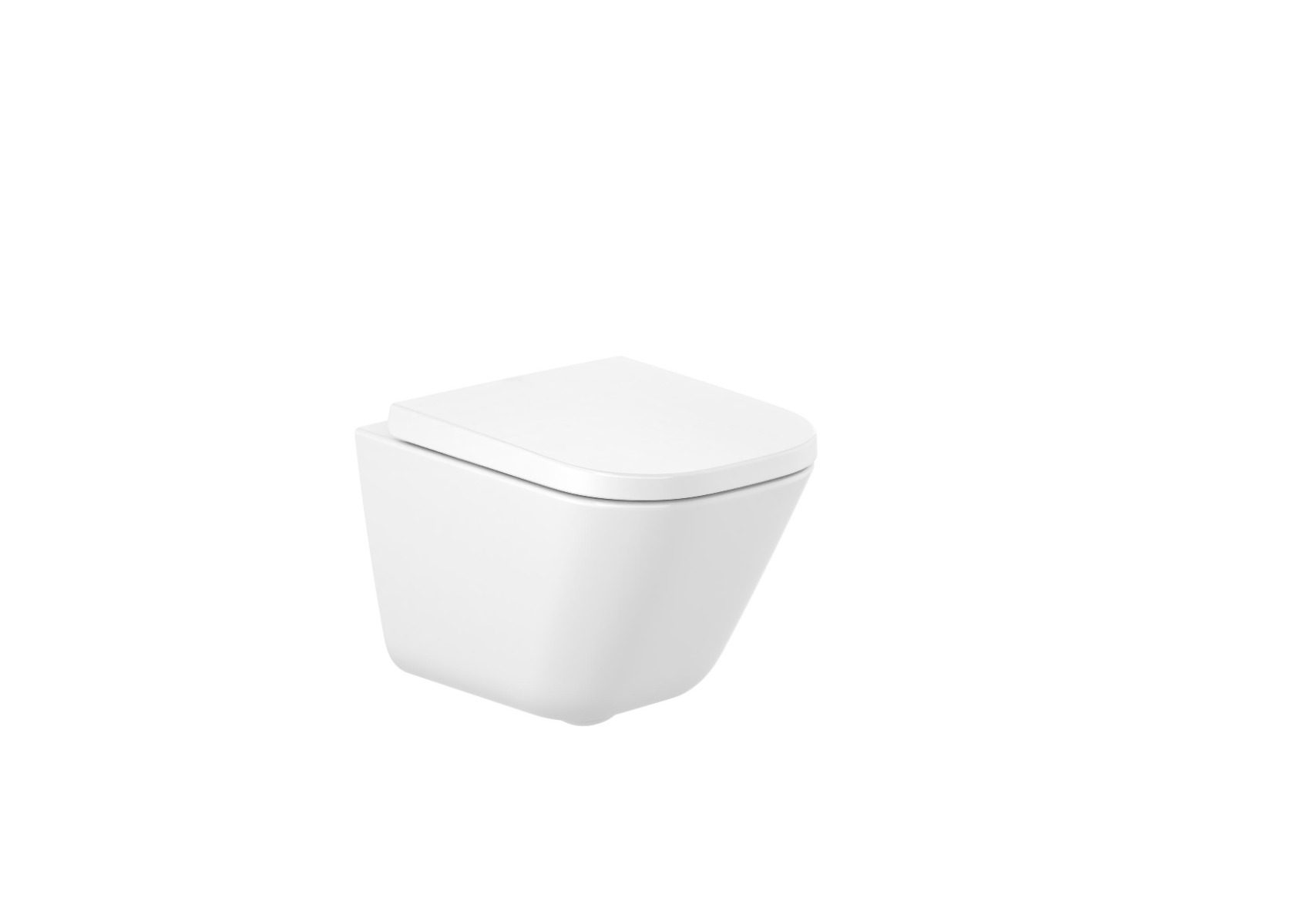 SQUARE - Compact vitreous china Rimless wall-hung wc