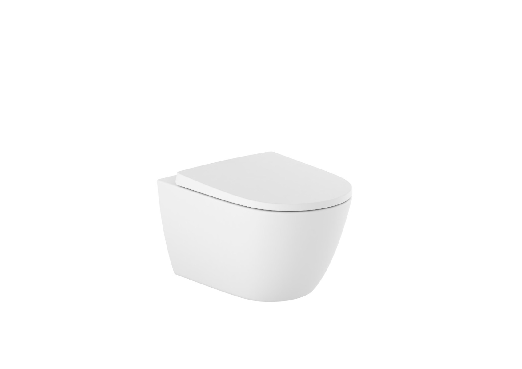 Vitreous china wall-hung Rimless toilet Pan & Seat with horizontal outlet