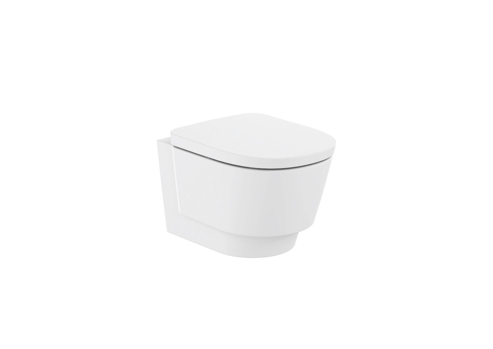 Wall-hung rimless toilet in vitreous china