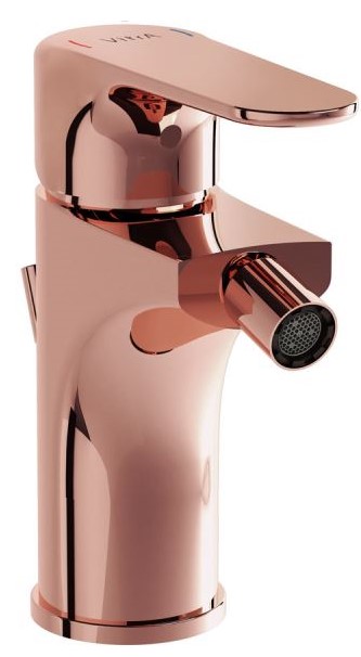 Root Bidet Mixer with pop-up Copper, Bidet mixer with pop-up, round
