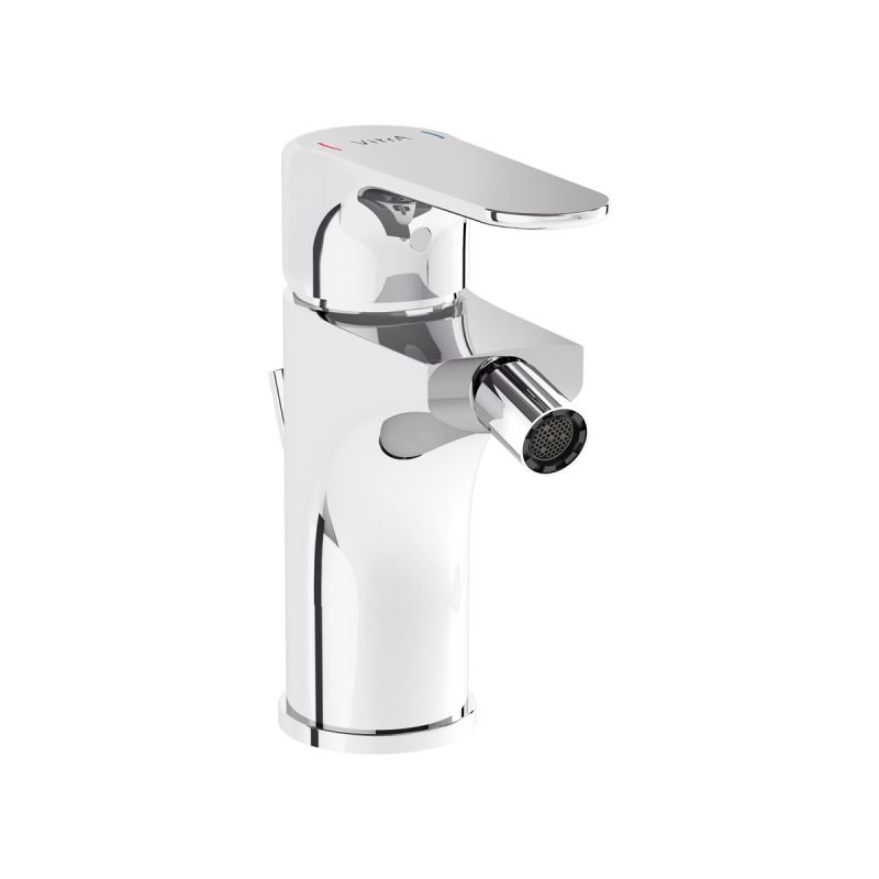 Root Bidet Mixer with pop-up Chrome, Bidet mixer with pop-up, round