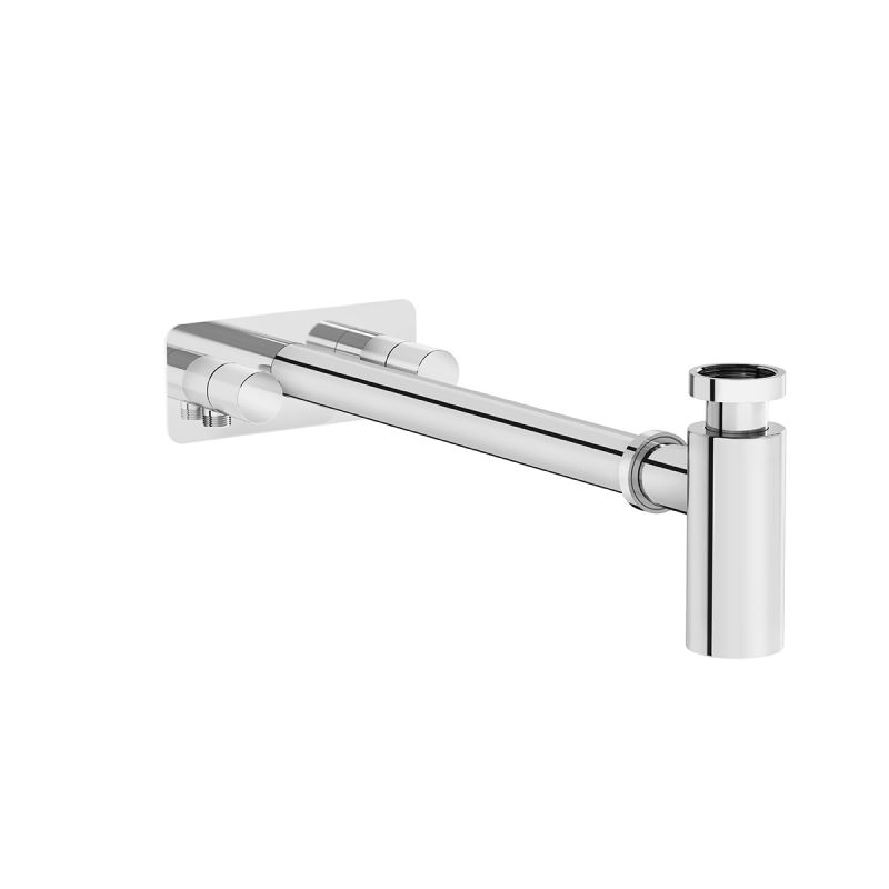 Universal Bottle Trap Chrome, for basins with isolation taps, symmetric