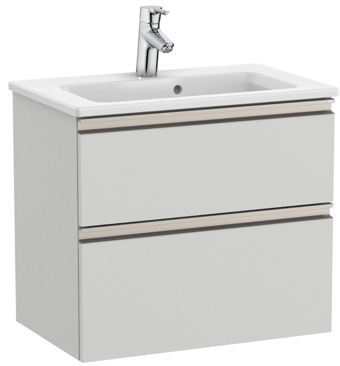 Unik (compact base unit with two drawers and basin)-447 - ARCTIC GREY