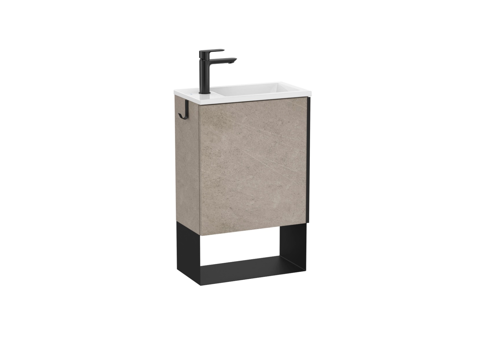 Mini Cloakroom vanity unit and basin 465 x 258 x 700 mm - Concrete Grey