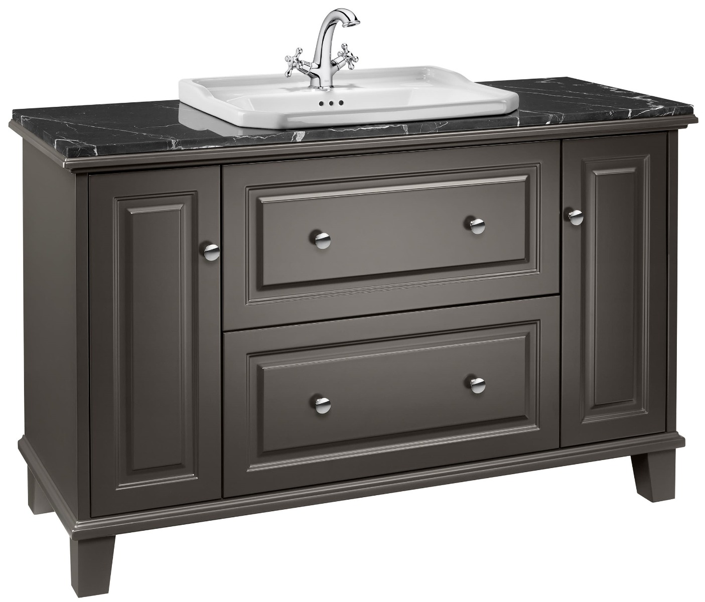 Base unit for countertop basin