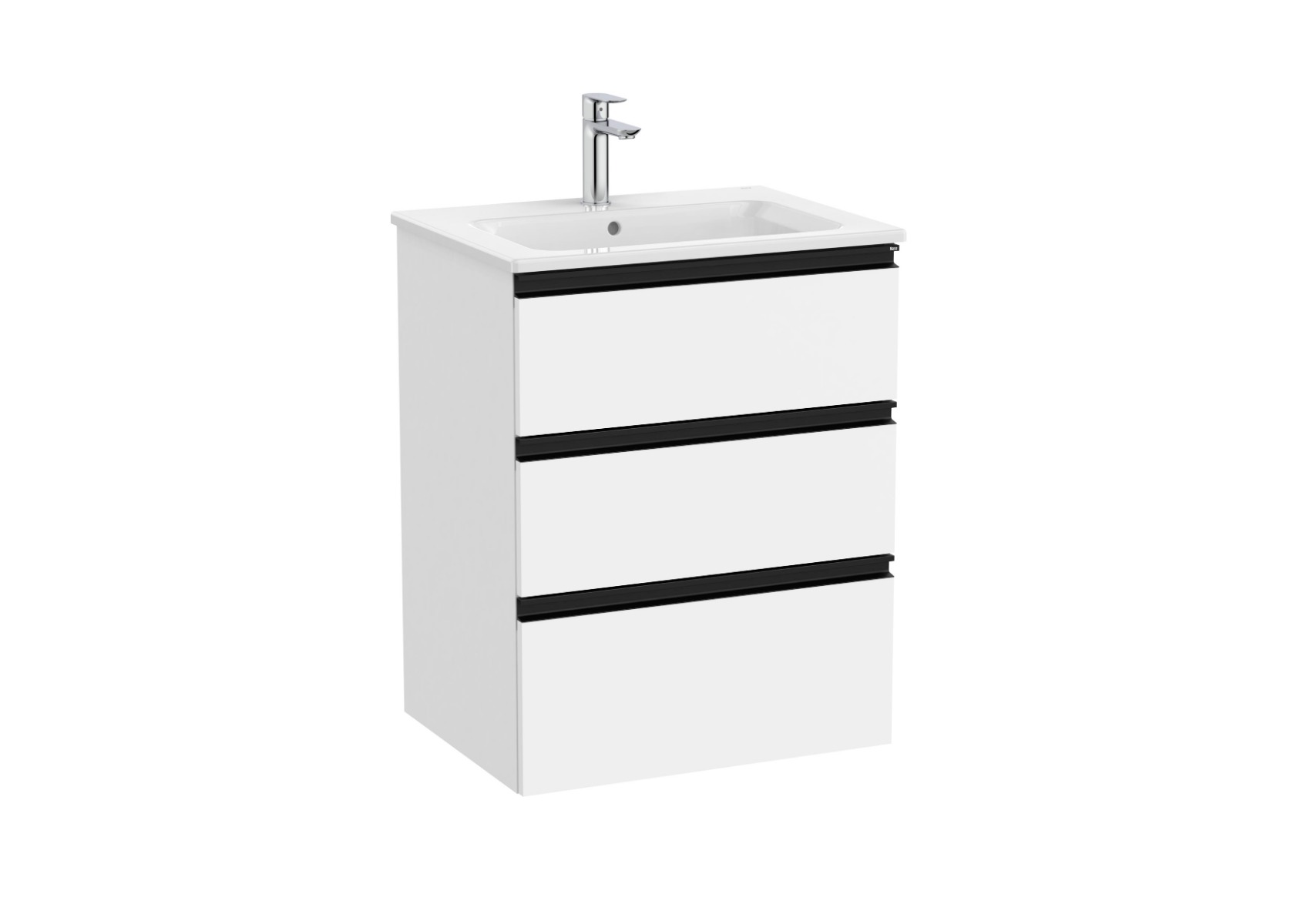 The Gap Vanity unit with 3 drawers and basin 600mm - White Matt