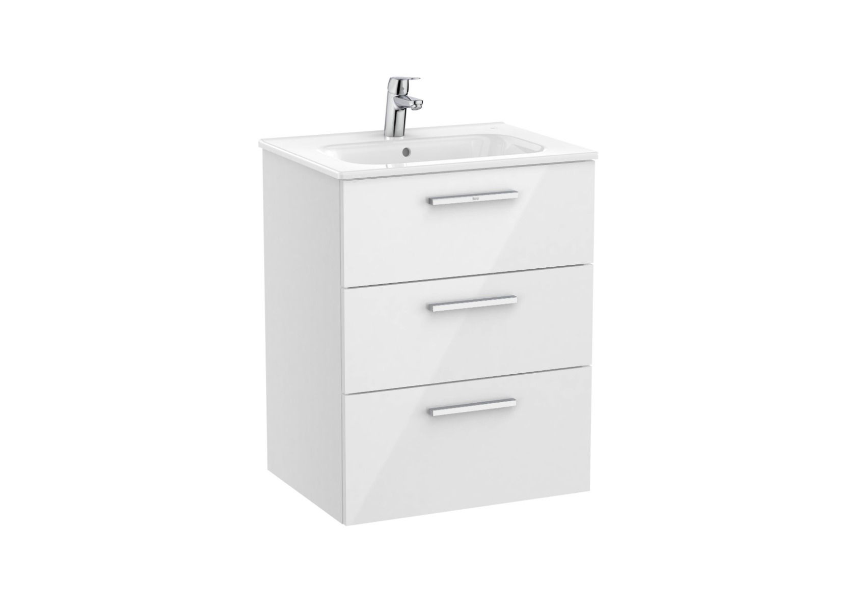 New Victoria 600mm Vanity Unit with 3 drawers and basin - Glossy White