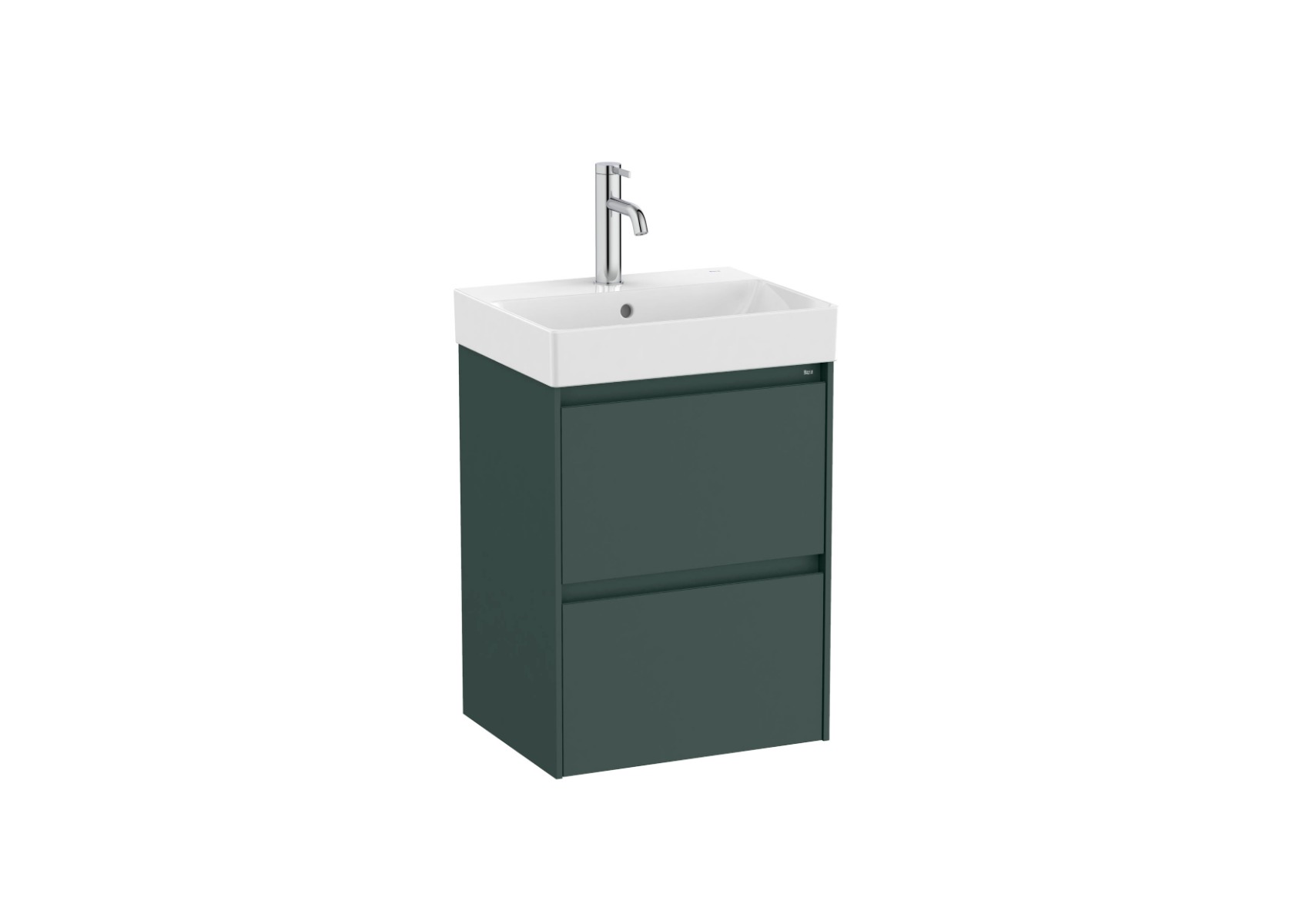 ONA (compact base unit with two drawers and basin) 450 x 360mm - Matt Green